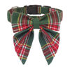 Picture of ADOGGYGO Christmas Dog Collar with Bow, Plaid Xmas Dog Bowtie Collar, Adjustable Green Dog Christmas Collars for Small Medium Large Dogs Pets (Large, Green)