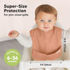 Picture of 3-Pack Waterproof Baby Bibs for Eating - Lightweight Baby Bib with Food Catcher, Mess Proof Toddler Bibs, Waterproof Bibs for Baby Boys, Baby Girls, Feeding Bibs, Drool Bibs, Baby Food Bibs (Fawn)