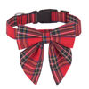 Picture of ADOGGYGO Christmas Dog Collar with Bow, Adjustable Cotton Red Plaid Bowtie Dog Christmas Collars for Large Dogs Pets (Large, Xmas)
