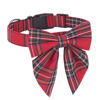 Picture of ADOGGYGO Christmas Dog Collar with Bow, Adjustable Cotton Red Plaid Bowtie Dog Christmas Collars for Large Dogs Pets (Large, Xmas)