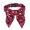 Picture of ADOGGYGO Christmas Dog Collar with Bow, Adjustable Cotton Red Bowtie Dog Christmas Collars for Medium Dogs Pets (Medium, Black & Red)