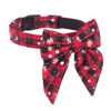 Picture of ADOGGYGO Christmas Dog Collar with Bow, Adjustable Cotton Red Bowtie Dog Christmas Collars for Medium Dogs Pets (Medium, Black & Red)