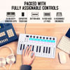 Picture of M-WAVE 25 Key USB MIDI Keyboard Controller With 16 Backlit Drum Pads, Bluetooth Semi Weighted Professional dynamic keybed 8 Knobs and Music Production,Software Included (16 Drum White)