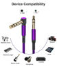 Picture of Elebase 1/4 Inch TRS Instrument Cable 20ft 2-Pack,Right-Angled to Straight 6.35mm Male Jack Stereo Audio Cord,6.35 Balanced Interconnect Line for Electric Guitar,Bass,Keyboard,Mixer,Amplifier,Speaker
