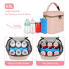 Picture of Mancro Breastmilk Cooler Bag Fits 6 Baby Bottles Up to 9 Ounce, Insulated Baby Bottle Bag Comes with ice Pack and Shoulder Strap, Baby Bottle Cooler Bag for Daycare Nursing, Pink