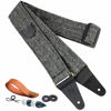 Picture of Nefelibata Guitar Strap, Soft Cashmere-containing Fabric Full Grain Leather End Guitar Straps for Bass, Electric and Acoustic Guitars, Come with Free Button, Locks and Guitar Picks