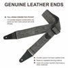 Picture of Nefelibata Guitar Strap, Soft Cashmere-containing Fabric Full Grain Leather End Guitar Straps for Bass, Electric and Acoustic Guitars, Come with Free Button, Locks and Guitar Picks