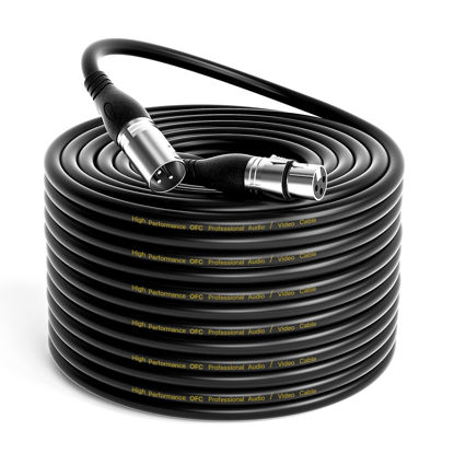 Picture of EBXYA 100Ft XLR Microphone Cables - Premium Balanced Mic Speaker Cable with 3 Pins XLR Male to Female 100 Feet,Black