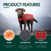 Picture of Kuoser Warm Dog Coat, Reversible Dog Jacket Waterproof Dog Winter Coat British Style Plaid Dog Clothes Pet Dog Cold Weather Coats Cozy Snow Jacket Vest for Small Medium Large Dogs Bright Red S