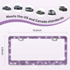 Picture of QUANQIUFEI 2 Pack Bling License Plate Frames, Sparkly Rhinestone Diamond Car License Plate Cover for Women, Stainless Steel Car Accessories with Glitter Crystal Caps (Tanzanite)