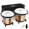 Picture of EASTROCK Bongo Drum 6” and 7” Bongos Set for Adults Kids Beginners Professionals Tunable Wood and Metal Drum Percussion Instruments with Bag and Tuning Wrench（Stripe）