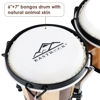 Picture of EASTROCK Bongo Drum 6” and 7” Bongos Set for Adults Kids Beginners Professionals Tunable Wood and Metal Drum Percussion Instruments with Bag and Tuning Wrench（Stripe）