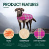 Picture of Kuoser Warm Dog Coat, Reversible Dog Jacket Waterproof Dog Winter Coat British Style Plaid Dog Clothes Pet Dog Cold Weather Coats Cozy Snow Jacket Vest for Small Medium Large Dogs Christmas Rose XL