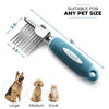 Picture of Poodle Dematting Fur Rake Comb Brush for Dogs and Cats - Long 2.5" Steel Safety Blades Metal Comb for Detangling Matted or Knotted Undercoat Hair