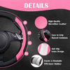 Picture of CAR PASS Line Rider Microfiber 14 Inch Leather Sporty Steering Wheel Cover Universal Fits for 95% Truck,SUV,Cars, Anti-Slip Safety Comfortable Desgin (Black Pink)