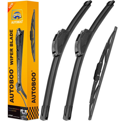 Picture of AUTOBOO 22"+20" Windshield Wipers with 10" Rear Wiper Blade Replacement for Jeep Compass 2016 2017 -Original Factory Quality (Pack of 3)