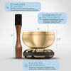 Picture of Tibetan Singing Bowl Set - Easy to Play - Creates Beautiful Sound for Holistic Healing, Stress Relief, Meditation & Relaxation - Traditional Plain - with Black Pillow