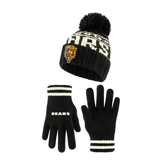 Picture of Ultra Game Standard Super Soft Cable Winter Beanie Knit Hat with Extra Warm Touch Screen Gloves, Black