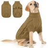 Picture of Queenmore Dog Sweater for Large Size Dog,Pitbull Dog Sweater,XXL Dog Sweater for Labrador Retriever,Cold Weather Warm Knitted Pet Sweatershirt for Boy Girl Dogs (Brown,2XL)