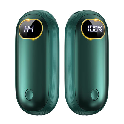 Picture of Hand Warmers Rechargeable - 14000mAh Electric Hand Warmers Rechargeable 2 Pack Heat Up to 131℉ with 18Hrs Warmth, Reusable Electronic Portable Pocket Heater for Women Man Golf Raynauds Camping