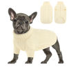 Picture of Queenmore Small Dog Pullover Sweater, Cold Weather Cable Knitwear, Classic Turtleneck Thick Warm Clothes for Chihuahua, Bulldog, Dachshund, Pug (White, Small)