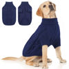 Picture of Queenmore Dog Sweater for Large Size Dog,Pitbull Dog Sweater,XXL Dog Sweater for Labrador Retriever,Cold Weather Warm Knitted Pet Sweatershirt for Boy Girl Dogs (Dark Navy,2XL)