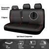 Picture of CAR PASS Leather Back Seat Cover,Piping Waterproof Bench Seat Cover, Rear Seat Cover Universal Fit for Cars Sedans SUVs Truck 95% Automotive Interior Backseat Car Covers (Rear,Black and Red)