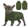 Picture of Queenmore Small Dog Pullover Sweater, Cold Weather Cable Knitwear, Classic Turtleneck Thick Warm Clothes for Chihuahua, Bulldog, Dachshund, Pug (Army Green, X-Small)