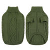 Picture of Queenmore Small Dog Pullover Sweater, Cold Weather Cable Knitwear, Classic Turtleneck Thick Warm Clothes for Chihuahua, Bulldog, Dachshund, Pug (Army Green, X-Small)