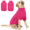 Picture of Queenmore Dog Sweater Large Size,Warm Dog Sweaters for Large Dogs,Chunky Knitted Dog Sweater for Extra Large Dogs Boy Girl, Big Doggie Turtleneck Winter Outfit (Fuchsia,2XL)