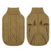 Picture of Queenmore Small Dog Pullover Sweater, Cold Weather Cable Knitwear, Classic Turtleneck Thick Warm Clothes for Chihuahua, Bulldog, Dachshund, Pug (Light Brown, Large)