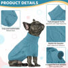 Picture of Queenmore Small Dog Pullover Sweater, Cold Weather Cable Knitwear, Classic Turtleneck Thick Warm Clothes for Chihuahua, Bulldog, Dachshund, Pug (Peacock Blue, Medium)