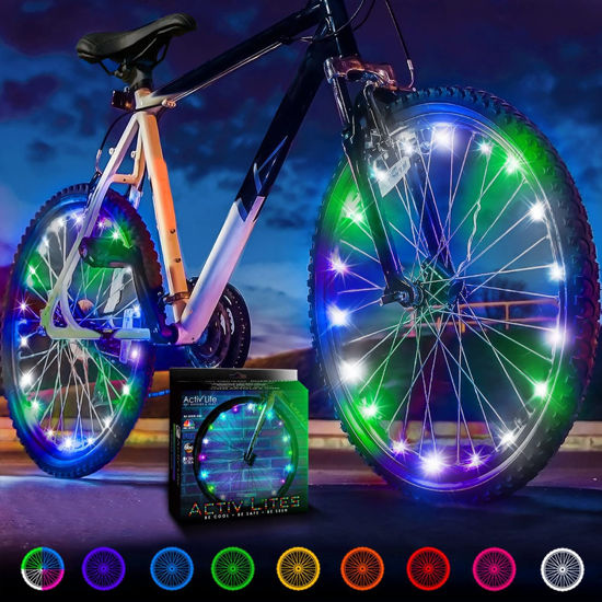 Picture of Activ Life Bike Light for Bike (2 Tire) Road Electric Bike Accessories Men Wheel Lights Bicycle Lights Front Rear Bike Stuff Mens Boy Kid Christmas Stocking Stuffers Kids Teen Boys Girls Women Adults