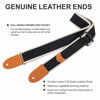 Picture of Nefelibata Guitar Strap, Cotton Full Grain Leather Ends Guitar Straps with Pick Pocket for Bass, Electric & Acoustic Guitar, Come with Free Strap Button, 1 Pair Strap Locks and 4 Guitar Picks