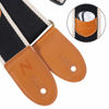 Picture of Nefelibata Guitar Strap, Cotton Full Grain Leather Ends Guitar Straps with Pick Pocket for Bass, Electric & Acoustic Guitar, Come with Free Strap Button, 1 Pair Strap Locks and 4 Guitar Picks