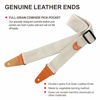 Picture of Nefelibata Guitar Strap, Soft Cashmere-containing Fabric Full Grain Leather End Guitar Straps for Bass, Electric and Acoustic Guitars, Button, Locks and Guitar Picks