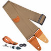 Picture of Nefelibata Guitar Strap Nylon, Full Grain Leather Ends Guitar Straps with Pick Pocket for Bass, Electric & Acoustic Guitar, with Free Strap Button, Strap Locks and Guitar Picks