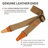 Picture of Nefelibata Guitar Strap Nylon, Full Grain Leather Ends Guitar Straps with Pick Pocket for Bass, Electric & Acoustic Guitar, with Free Strap Button, Strap Locks and Guitar Picks