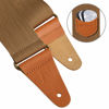 Picture of Nefelibata Guitar Strap Nylon, Full Grain Leather Ends Guitar Straps with Pick Pocket for Bass, Electric & Acoustic Guitar, with Free Strap Button, Strap Locks and Guitar Picks