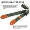 Picture of Nefelibata Guitar Strap, Cotton Full Grain Leather Ends Guitar Straps with Pick Pocket for Bass, Electric & Acoustic Guitar, Come with Free Strap Button, 1 Pair Strap Locks and 4 Guitar Picks