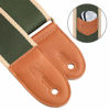 Picture of Nefelibata Guitar Strap, Cotton Full Grain Leather Ends Guitar Straps with Pick Pocket for Bass, Electric & Acoustic Guitar, Come with Free Strap Button, 1 Pair Strap Locks and 4 Guitar Picks