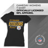 Picture of Team Fan Apparel NFL Gameday Women's Relaxed Fit T-Shirt - Rib Neck Contour - Tagless Short Sleeve Tee - Stay Cool & Stylish (Pittsburgh Steelers - Black, Womens Medium)