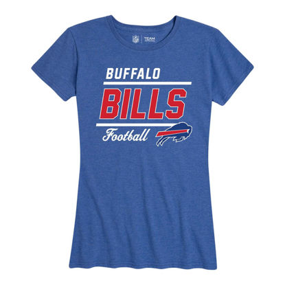 Picture of Team Fan Apparel NFL Gameday Women's Relaxed Fit T-Shirt - Rib Neck Contour - Tagless Short Sleeve Tee - Stay Cool & Stylish (Buffalo Bills - Blue, Womens Medium)