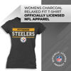 Picture of Team Fan Apparel NFL Women's Team Block Charcoal Tagless T-Shirt - Cotton Blend - Rock Game Day with Perfect Comfort & Style (Pittsburgh Steelers - Black, Womens XX-Large)
