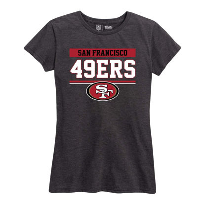 Picture of Team Fan Apparel NFL Women's Team Block Charcoal Tagless T-Shirt - Cotton Blend - Rock Game Day with Perfect Comfort & Style (San Francisco 49ers - Black, Womens X-Large)
