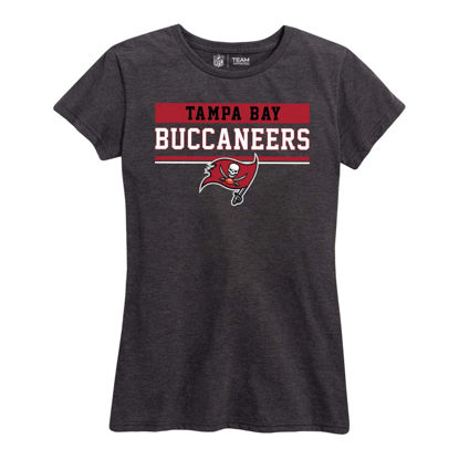 Picture of Team Fan Apparel NFL Women's Team Block Charcoal Tagless T-Shirt - Cotton Blend - Rock Game Day with Perfect Comfort & Style (Tampa Bay Buccaneers - Black, Womens Large)