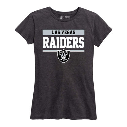 Picture of Team Fan Apparel NFL Women's Team Block Charcoal Tagless T-Shirt - Cotton Blend - Rock Game Day with Perfect Comfort & Style (Las Vegas Raiders - Black, Womens Large)