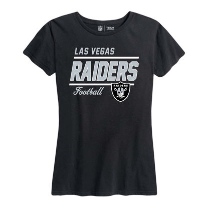 Picture of Team Fan Apparel NFL Gameday Women's Relaxed Fit T-Shirt - Rib Neck Contour - Tagless Short Sleeve Tee - Stay Cool & Stylish (Las Vegas Raiders - Black, Womens Large)