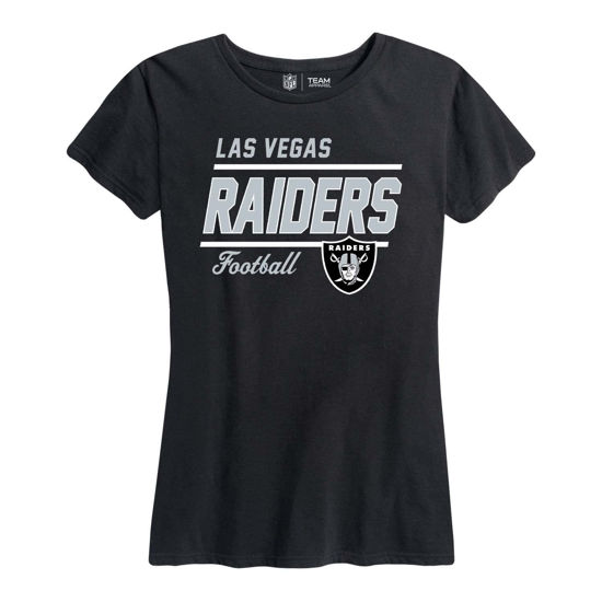 Picture of Team Fan Apparel NFL Gameday Women's Relaxed Fit T-Shirt - Rib Neck Contour - Tagless Short Sleeve Tee - Stay Cool & Stylish (Las Vegas Raiders - Black, Womens Large)