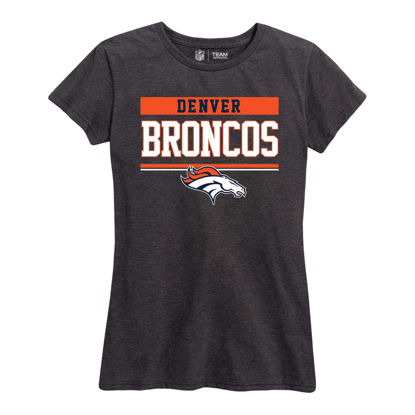 Picture of Team Fan Apparel NFL Women's Team Block Charcoal Tagless T-Shirt - Cotton Blend - Rock Game Day with Perfect Comfort & Style (Denver Broncos - Black, Womens X-Large)